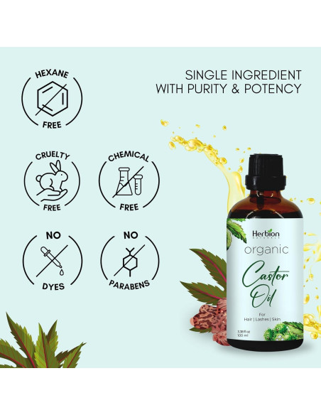 Aceite de Ricino Orgánico Herbion 100% Puro 100 ml