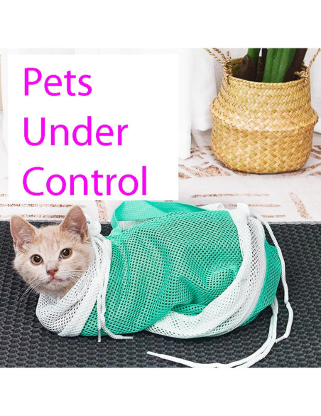 Bolsa de ducha ajustable para gatos HH OBD - Anti-mordedura