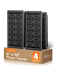 Cubiertas de Ventilación de Piso HQZHQZ 6x12 cm Paquete de 4 Negro