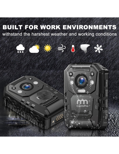 Cámara Corporal CammPro I826 Pro 1440P HD 64GB GPS Impermeable