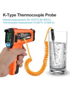 Pistola Termómetro Infrarrojo TEMIRUP -50C a 800C LCD Color 2
