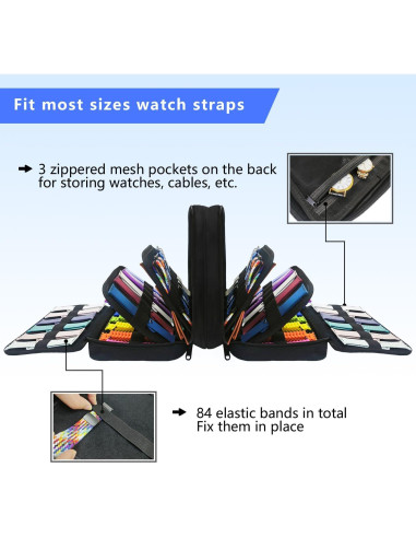 Bolsa de Almacenamiento para Correas de Reloj Mi Ya Mi Lai 84 Ranuras