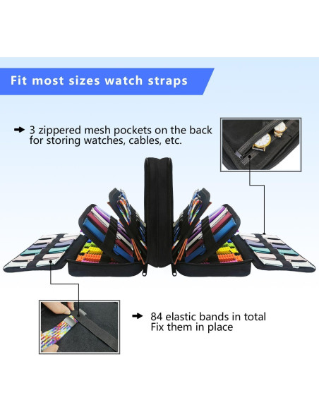 Bolsa de Almacenamiento para Correas de Reloj Mi Ya Mi Lai 84 Ranuras