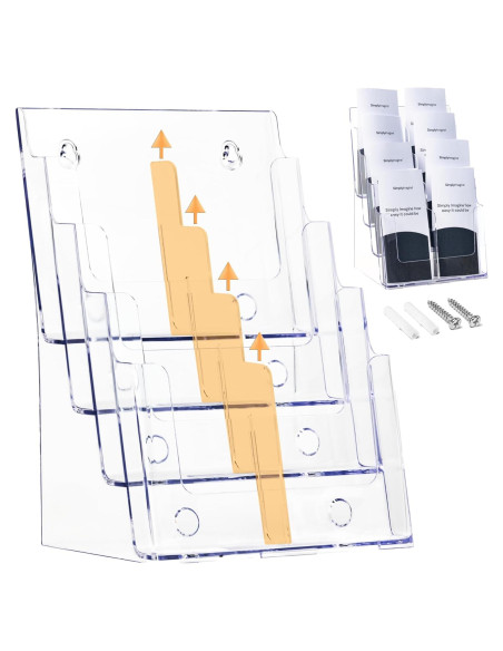 Soporte de Folletos Acrílico Simply Imagine 4 Niveles 34.3x23.5 cm