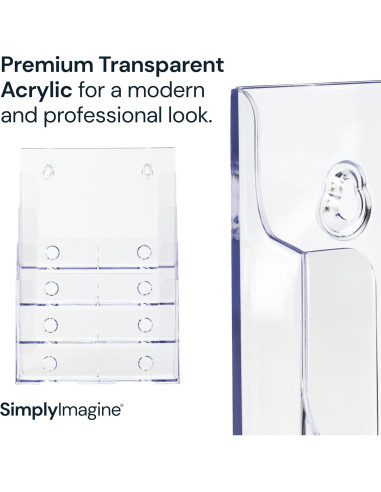 Soporte de Folletos Acrílico Simply Imagine 4 Niveles 34.3x23.5 cm