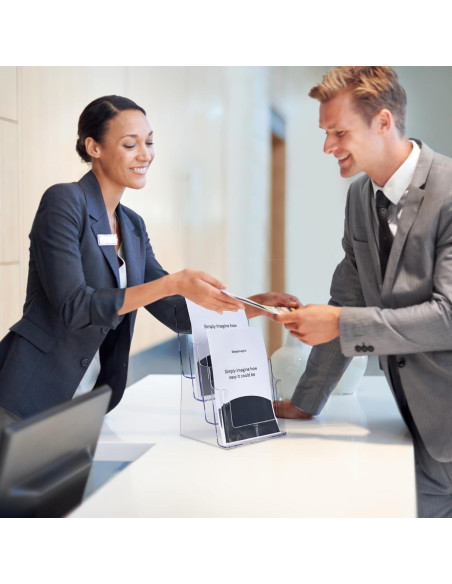 Soporte de Folletos Acrílico Simply Imagine 4 Niveles 34.3x23.5 cm