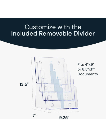 Soporte de Folletos Acrílico Simply Imagine 4 Niveles 34.3x23.5 cm