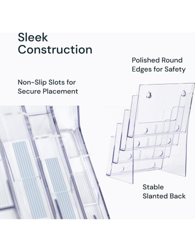 Soporte de Folletos Acrílico Simply Imagine 4 Niveles 34.3x23.5 cm