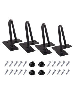 Patas de Horquilla de Metal MSOBAIW 10 cm Juego de 4 Negro
