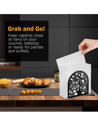 Soporte para Servilletas Housolution de Metal Negro 5.31x4.96x2.09