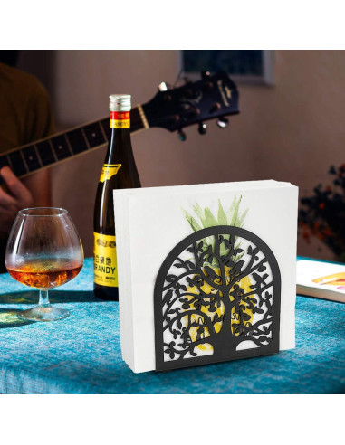 Soporte para Servilletas Housolution de Metal Negro 5.31x4.96x2.09