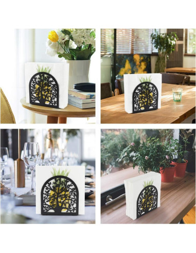 Soporte para Servilletas Housolution de Metal Negro 5.31x4.96x2.09