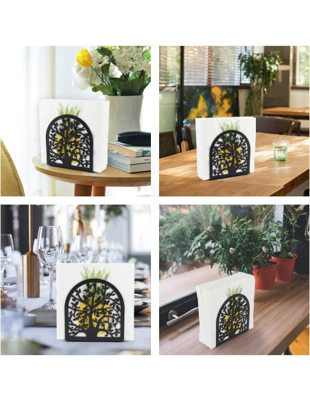 Soporte para Servilletas Housolution de Metal Negro 5.31x4.96x2.09