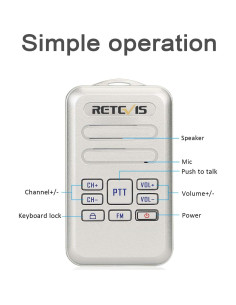 Walkie Talkie Retevis RT20 Mini Portátil USB-C Manos Libres 10 Pzs 2