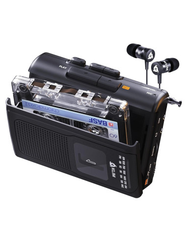 Reproductor de Cinta KLIM K8 Portátil con Radio AM/FM y Micrófono