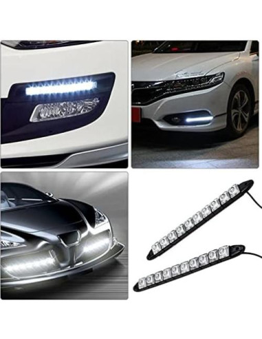 Luces de Conducción Diurna LED MACHSWON 10 LEDs 26cm Blanco