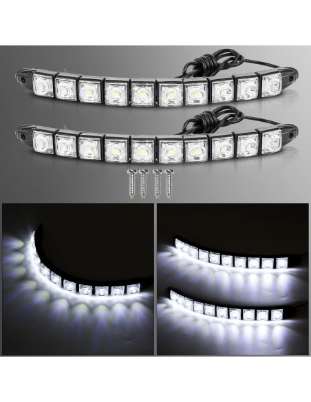 Luces de Conducción Diurna LED MACHSWON 10 LEDs 26cm Blanco