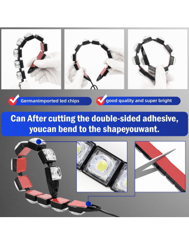 Luces de Conducción Diurna LED MACHSWON 10 LEDs 26cm Blanco