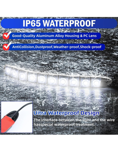 Luces de Conducción Diurna LED MACHSWON 10 LEDs 26cm Blanco