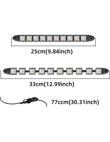 Luces de Conducción Diurna LED MACHSWON 10 LEDs 26cm Blanco