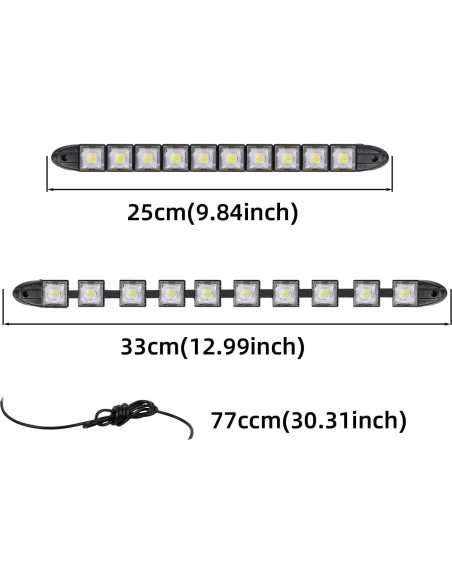 Luces de Conducción Diurna LED MACHSWON 10 LEDs 26cm Blanco