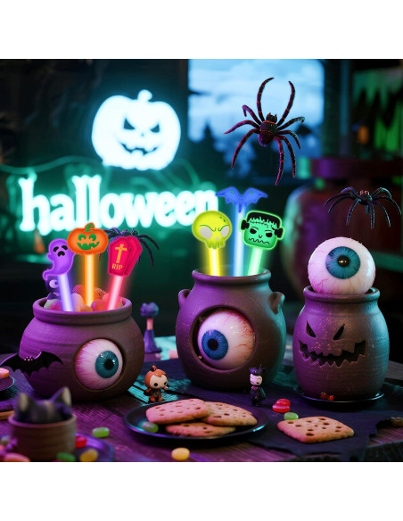 Paquete de 24 Palos de Luz Halloween AFZMON 10.16 cm Brillan en la Oscuridad