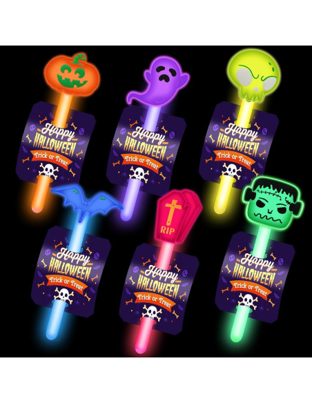 Paquete de 24 Palos de Luz Halloween AFZMON 10.16 cm Brillan en la Oscuridad