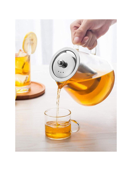 Tetera de vidrio TMOST 43oz con infusor acero inoxidable