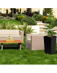 Juego de 2 Macetas Altas Gihusrzx 55cm con Drenaje y Nivel de Agua 2