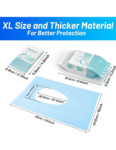 30 Cubiertas de Asiento de Inodoro Desechables XL Mckanti