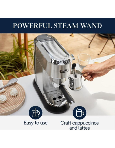 Cafetera Espresso De'Longhi Dedica EC680M con Espumador 15 Bar