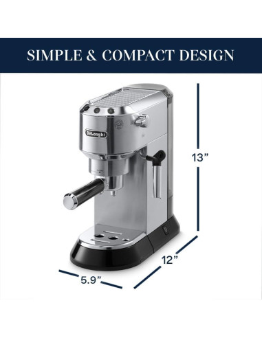 Cafetera Espresso De'Longhi Dedica EC680M con Espumador 15 Bar