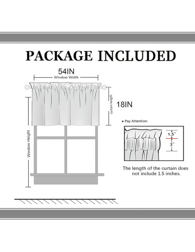 Cortina Valance Lnepty para Niños 137x46 cm Juego-3