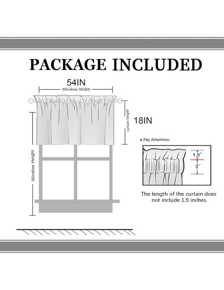 Cortina Valance Lnepty para Niños 137x46 cm Juego-3