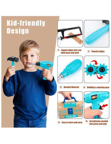 Juego de Herramientas para Niños GAIETYDIY 20 Piezas Educativo