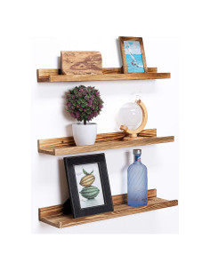 Estante Flotante AZSKY Set de 3, 61 cm, Color Quemado