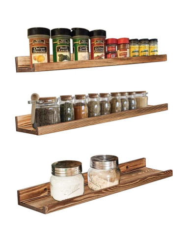 Estante Flotante AZSKY Set de 3, 61 cm, Color Quemado