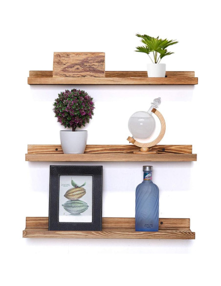 Estante Flotante AZSKY Set de 3, 61 cm, Color Quemado