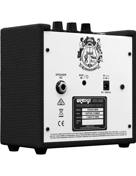 Amplificador Combo de Guitarra Orange Amps Crush Mini 3W Negro