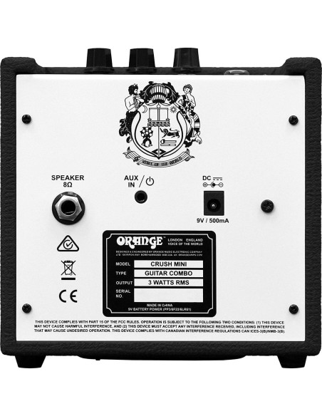 Amplificador Combo de Guitarra Orange Amps Crush Mini 3W Negro