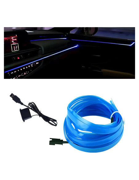 Luces de tira LED Arwrilt 5m USB Azul para interiores de auto
