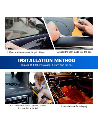 Luces de tira LED Arwrilt 5m USB Azul para interiores de auto