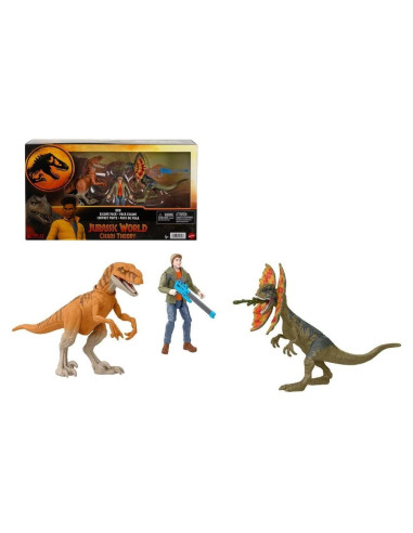 Jurassic World: Teoría del Caos - Figura Ben y 2 Dinosaurios