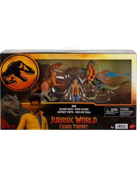Jurassic World: Teoría del Caos - Figura Ben y 2 Dinosaurios