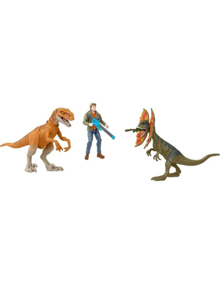 Jurassic World: Teoría del Caos - Figura Ben y 2 Dinosaurios