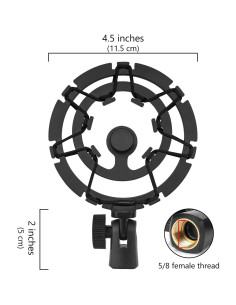 Soporte de Micrófono Geekria para Shure MV7, SM7B, MV7X Negro 2