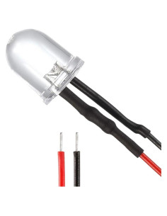 5 Piezas LED Pre Cableados 10mm Blanco uxcell DC 3-6V