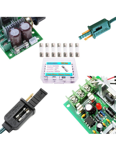 20 Fusibles de Vidrio 125V 5A 5x20mm Rápida Acción XFFCSEC