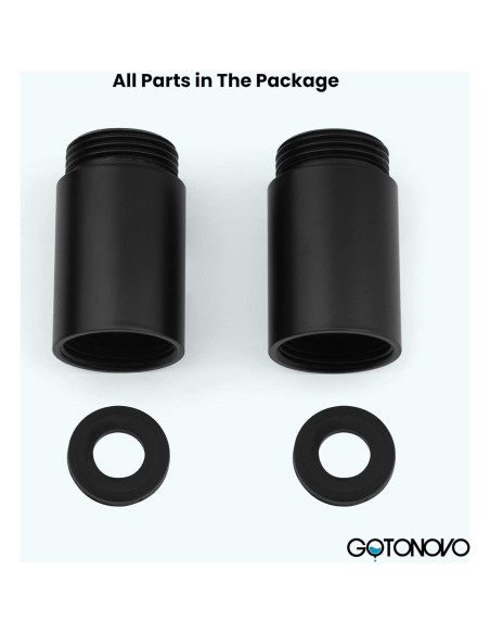 Tubo de Extensión 5 cm Gotonovo para Grifo de Baño Negro Mate Tubo de Extensión 5 cm Gotonovo para Grifo de Baño Negro Mate