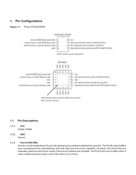 Microcontrolador ATtiny85 DIP-8 8 bits 8KB Flash FYWDJZJ